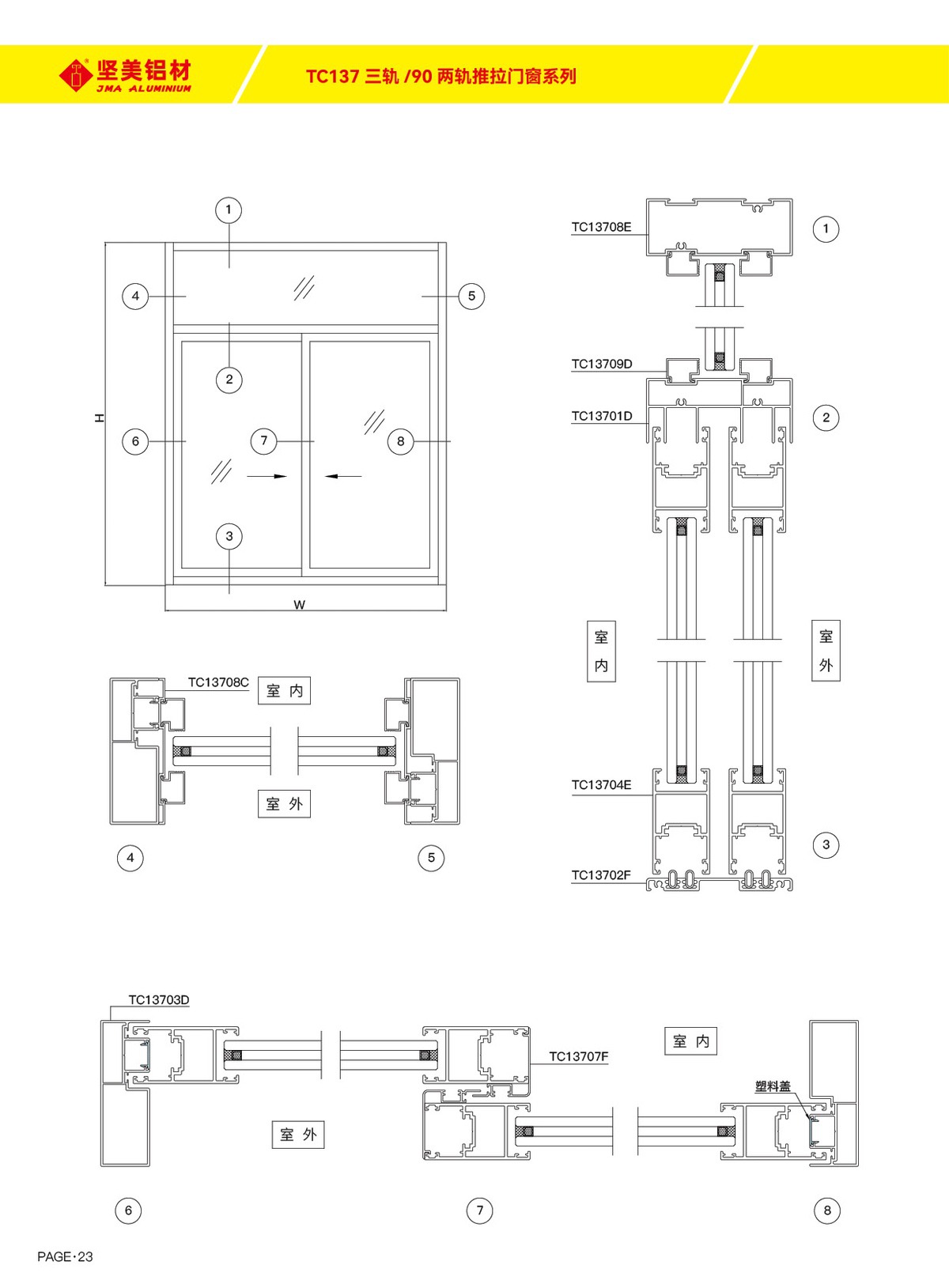 TC137三轨／90两轨推拉门窗系列